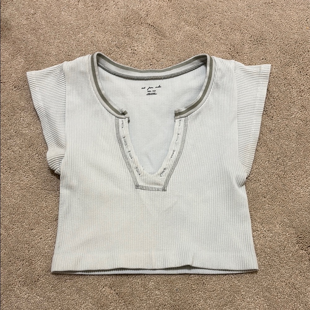 Urban Outfitters White Polo Crop T-Shirt